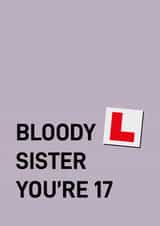 Funny Birthday card - 17th - Bloody L created by Quinton cards