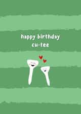 Cute Birthday Card For Significant Other - Golf Tee - Happy Birthday Cu-Tee created by Ellen Cherry