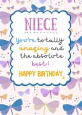 Heartfelt Birthday card - Niece - purple and pink butterflies created by Rebecca Handy