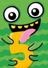 5th Birthday Card - Cute Monster created by Macie Dot Doodles