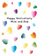 Happy Anniversary Card For Mum and Dad - Colourful Hearts created by size3art