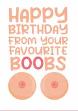 Funny Birthday Card From Girlfriend, Fiancée or Wife - Boobs created by Rekindle Design