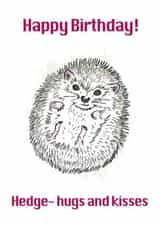 Cute Hedgehog birthday card created by Luke C