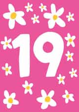Pretty Birthday Card - 19th created by tea please