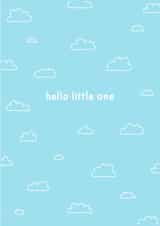 Hello Little One - New Baby- Cute - Blue Card created by CurlyLocksCanvasesUK