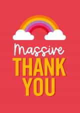 Colourful Thank you card - Rainbow - Massive Thank you created by Postbox Party