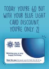 Cheeky Birthday Card - 60th - Blue Light Card created by Illustrated by Nicole