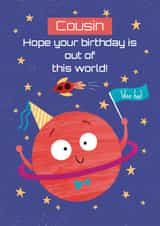 Cute Birthday Card - Cousin - Out of this World created by Hannah Jayne Lewin