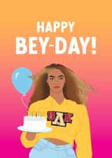 Funny Birthday Card - Happy Bey-Day - Beyonce created by The Cake Thief
