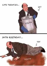 Kevin’s chilli - the Office - birthday card - 30th birthday - meme created by rcdesigns