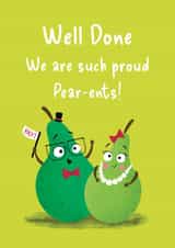Funny Congratulations Card - Proud Pear-ents! created by Hannah Jayne Lewin