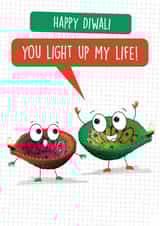 Funny Diya Lamps Diwali Card - Cute you light up my life! created by Quitting Hollywood
