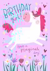Magical Unicorn Birthday Card For Girls created by Becky Down