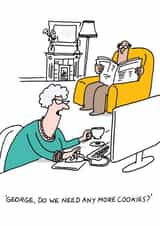 Funny Cartoon Humour Card For Friend or Relative - Cookies created by Cardinky