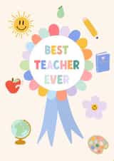 Best teacher ever card - teacher card - cute teaching card created by Pearl Studio