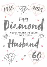 Pretty Anniversary Card - Diamond - 60th - Husband created by Juniper and Rose Studio
