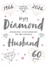 Pretty Anniversary Card - Diamond - 60th - Husband created by Juniper and Rose Studio