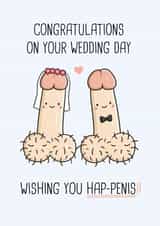 Funny Wedding Card - Hap-penis created by Simply Wild Cards