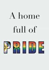 New home card for those celebrating in the LGBTQIA+ community created by Peg and Folly Designs