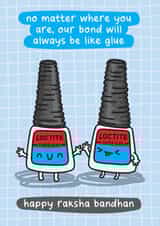 Cute And Funny Rakhi Card - Siblings Stuck Like Glue created by The Playful Indian