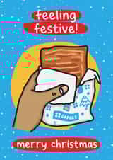 Funny Christmas Card - Feeling Festive - Greggs created by The Playful Indian