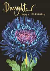 An elegant blue chrysanthemum card for your elegant daughter created by Sarah Kelleher