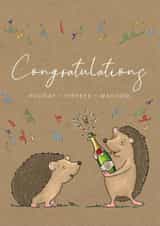 Cute Congratulations Card - Hedgehogs - Yippeee created by Lucy Driver