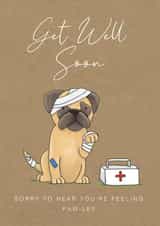 Cute Get Well Card - Feeling Paw-ley created by Lucy Driver