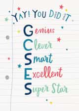 Contemporary Congratulations card for GCSE results created by Dotty Black