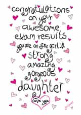 Heartfelt Exams Card - Congratulations Daughter created by The Girl Power Fairies