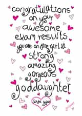 Heartfelt Exams Card - Congratulations Goddaughter created by The Girl Power Fairies