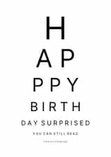 Funny Eye Test/ Eye Sight Birthday Card created by Miss Tash