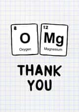 Funny science teacher thank you card with chemical elements created by Ginger Peach Design