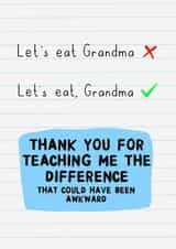 Cute funny thank you card for English teacher after exams created by Ginger Peach Design