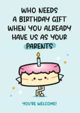 Cute Cake Birthday Card - Parents created by Twisted Haggis