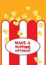 Fun, funny and cute play on words popcorn Birthday card created by Zoe & Violet Ventures