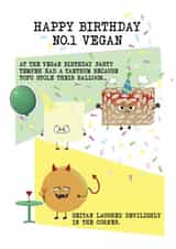 Cute and funny Vegan Party Humour card for a Vegans Birthday created by Zoe & Violet Ventures