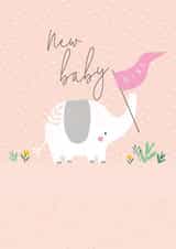 Cute/Pretty - New Baby Girl - New Baby - Baby Elephant created by Laura Darrington Design Ltd.
