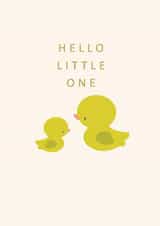 Cute - New Baby - Hello Little One - New Parent - Christening created by Laura Darrington Design Ltd.