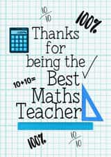 Cute Card for saying thanks to your Maths Teacher created by Louise Potton Designs