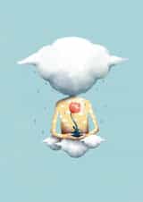 Thank you or Just Because card where cloud holding a flower. No rain, no flowers created by Natalia Maca