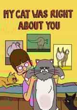 Funny bobs burgers card - for friends - gayle crazy cat lady created by Annabelle’s Illustrations