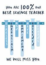 Leaving card for Science Teacher - rack of test tubes - teacher appreciation created by patternmuse