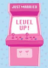 Cute Wedding Card For Gamer Couple - Level Up - Arcade Machine created by Molly Harper