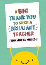 Cute Thank You Teacher Miss You Card created by Macie Dot Doodles