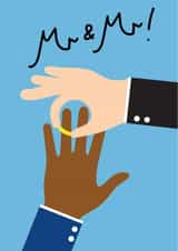 Mr and Mr Gay LGBTQIA+ Interracial Mixed Race Wedding Day Congratulations Card created by I AM A