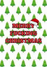Funny Merry Fucking Christmas card for friends or family. created by Nicki Mead