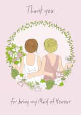 Cute Thank You Card - Maid of Honour created by Doodle Keg