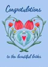 Congratulations Lesbian LGBT Wedding Engagement Card created by Artful Orange