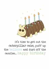 Cute Birthday Card - Colin Caterpillar Cake created by Dandelion Stationery